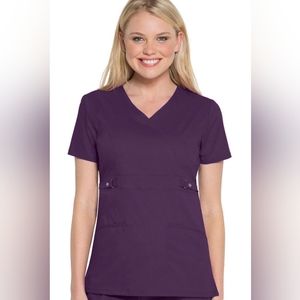 Cherokee Luxe Plum Scrub Top